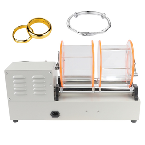 Polisseuse à bijoux à tambour rotatif, vitesse réglable, minuterie, cuve en acrylique pour surfaces métalliques, polissage automatique de l'or - Product Image 5