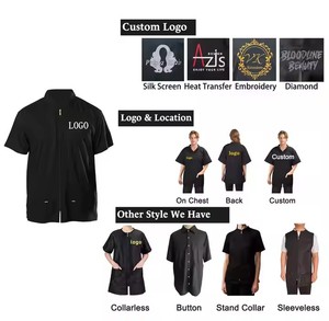 Vestes de travail professionnelles pour coiffeurs, vêtements personnalisés avec logo, uniforme pour le personnel de salon de beauté, esthéticiennes, pour femmes - Product Image 3