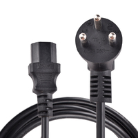Cable de enchufe de alimentación de cola de 3 pines de Tailandia, extensión de cable de alimentación de CA de cobre puro de 3 núcleos 0, 75mm2 C13 para ordenador portátil Universal 1 2