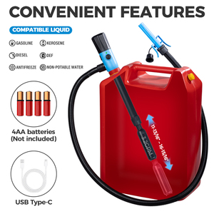 Pompe à carburant centrifuge en plastique 10-15W avec débit de 3,8 GPM/14,4 LPM, tension USB 5V pour le transfert d'essence et de diesel - Product Image 2