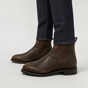 Botas Elásticas <span class=keywords><strong>para</strong></span> Hombre, Color Marrón Antiguo, Cuero Genuino, Construcción Goodyear, Botas de Piel con Cordones, Personalizadas, Venta al por Mayor, OEM, <span class=keywords><strong>ODM</strong></span> - Product Image 1