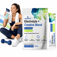 AegleWell Poudre d'électrolytes et de créatine sans alcool saveur rhum, soutien pour l'hydratation et la récupération musculaire après l'entraînement, fabriqué en usine certifiée GMP