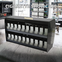 Comptoir de présentation de cigarettes moderne et écologique avec étagère en acrylique, modèle de comptoir pré-assemblé pour usage en magasin, éclairage LED