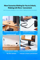 Kabel Pigtail Pengisian Daya USB 2.0 Male Female ke 2 Kabel Harness, Kustom Pabrik, Warna Hitam, 0.3m 1m 2m, 22awg 2464