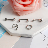Bijoux de piercing corporel de base en acier inoxydable Boucle d'oreille de nez Boule circulaire droite Barbell