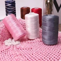 115g 3mm d'épaisseur teint mercerisé plat ceinture 100% polypropylène été parasol chapeau crochet sandales pantoufles sac Crochet tissé à la main glace