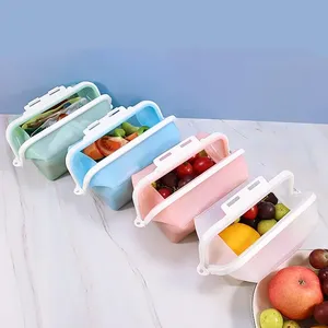 Zenidoo L-278 Boîte à lunch pliable réutilisable en silicone, résistante à la chaleur, pour préparation de repas, conteneur de stockage alimentaire 1500ml - Product Image 4
