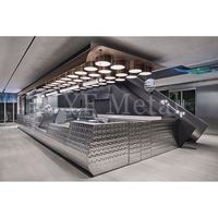 Comptoir de bar en acier inoxydable de qualité architecturale EX977, design Art Déco, multifonctionnel, durable, étanche, à poser au sol, décoration intérieure