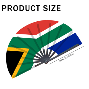 Abanicos Plegables de Bambú con la Bandera de Sudáfrica al por Mayor, Abanico de Mano para Carnaval, Boda, Festival, Fiesta, Agencia de Viajes - Product Image 3