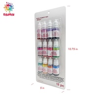 Ensemble de 12 couleurs de teinture liquide en résine époxy plastique, pigment pour bricolage, fabrication artisanale, concentré de couleur, fournitures artistiques, encre colorante non toxique