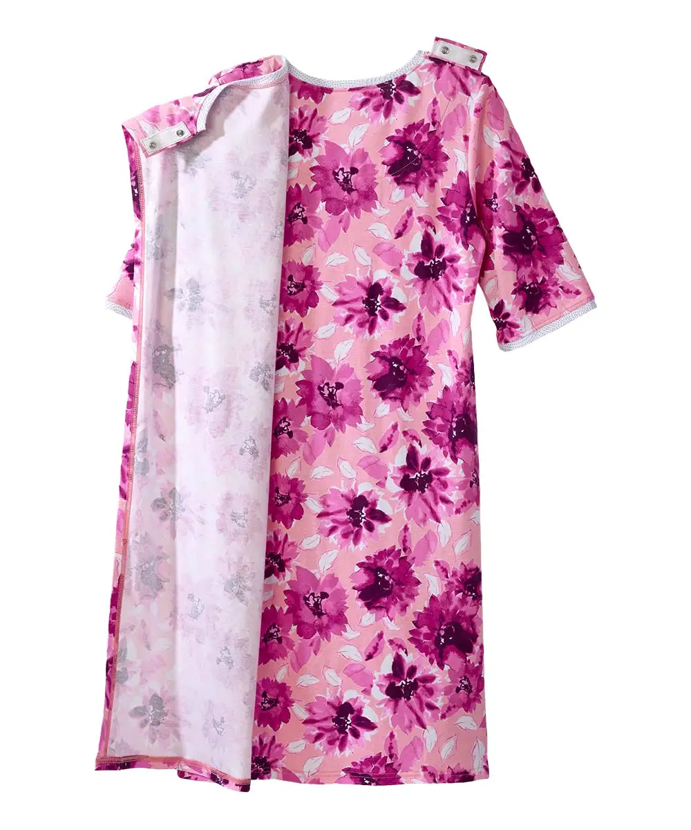 Uniforme imprimé de robes de patient sur mesure pour les soins aux personnes âgées Tissu tricoté Méthodes d'impression numérique et dessinée à la main