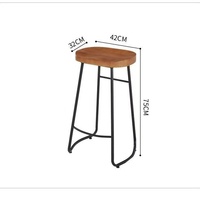Table de bar en bois massif, table longue pour salon, café ou bar, ensemble table haute et chaises
