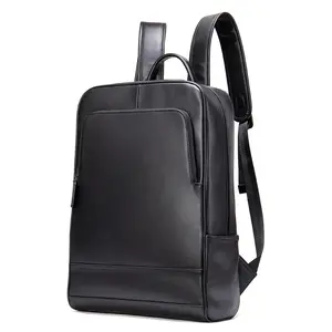 Mochila informal de viaje de alta calidad para hombre, bolso de cuero genuino de lujo, para ordenador portátil de 16 pulgadas