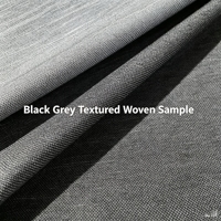 Tissu tissé polyester/coton premium 144 GSM, largeur 143 cm, épais, extensible, résistant à l'abrasion, anti-boulochage, noir/gris double