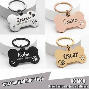 Personal isierte Pet Id Tag Schlüssel bund Gravierte Pet Id Name für Katze Welpen Hund Halsband Tag Anhänger Schlüssel ring Knochen form Haustier Zubehör - Product Image 6