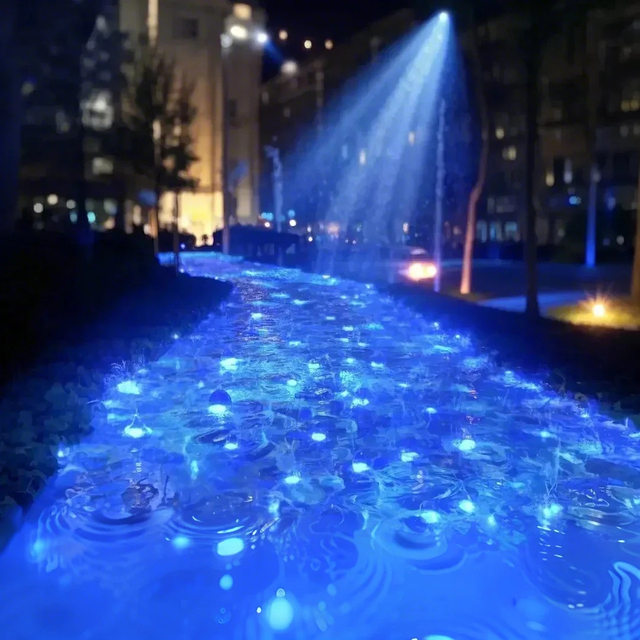 Hot Sale 30w Outdoor Waterproof Water Wave Projection Spotlight Blue Ocean Led Projector Park Pond Adjustable Speed Angle
