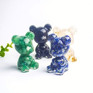 Handcrafted Resin Bear Craft with <b>Crystal</b> Inclusions - Home Decor Accent - Product Image 1