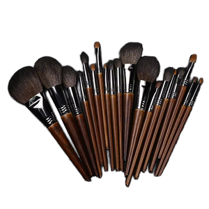 24pcs Goat Hair Makeup Brush Set Wooden Handle Face Concealer Brushes Custom Logo Private Label - Product Image 5