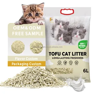 100% Natural Healthy Good Absorption Dust Free Fast Flushable Clumping Flavor Scents Strip Cleaning Products Tofu Cat Litter