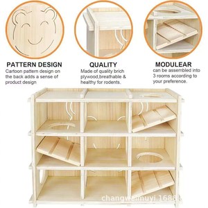 Casa para Hámster de Madera Sólida, Rectangular, Color Natural, Multifuncional, para Uso en Interiores y Exteriores, para Hámsteres Pequeños - Product Image 4