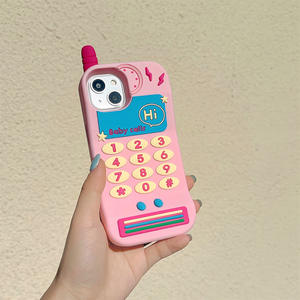 Nouvelle Arrivée Coque de Téléphone Créative et Mignonne en Forme de Téléphone <span class=keywords><strong>Fixe</strong></span> pour iPhone 13 14 15 16 17 Pro Max Coque de Téléphone en TPU Antichoc - Product Image 5