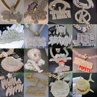 Pendentifs personnalisés en diamant taille baguette, lettres hip-hop serties de moissanite VVS pour hommes et femmes