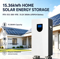 Sistema de Almacenamiento de Energía Solar Fuera de la Red para el Hogar, Batería LiFePO4 con Ruedas, 51.2V 300Ah 15.36kWh, Admite 16 Conexiones en Paralelo