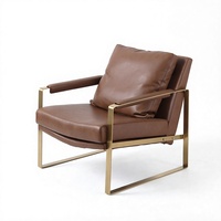 Fauteuil inclinable moderne en cuir PU marron pour salon, appartement, villa et hôtel