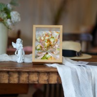 Cadre photo 3D en bois fait main pour fleurs préservées, boîte à ombre pour roses éternelles, cadre en verre pour décoration intérieure
