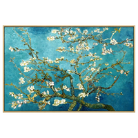 Impression d'art encadrée de luxe Van Gogh Fleur d'Amandier, cadre en aluminium doré mat, pour la décoration de villas, hôtels de luxe, suites et maisons