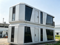 Maison capsule spatiale personnalisable à 2 étages, maison préfabriquée, anti-corrosion, idéale pour les stations balnéaires et les stations balnéaires en bord de lac