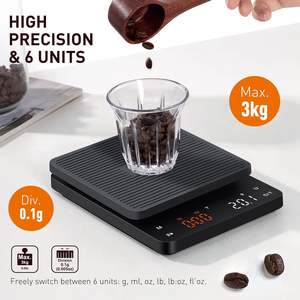 Báscula de Café con Temporizador, Báscula de Cocina de Alta Precisión de 0.1g, Báscula para Café de Goteo, Báscula para Espresso con Función de Tara Automática - Product Image 3