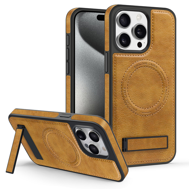 Luxury Wireless Charging PU Leather Shockproof Embossed Phone Case for 15 Pro Max/13/12/11/14/15 Plus Magnetic Back Cover