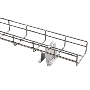 Bandeja de malla de alambre para cables con conectores y soportes para proyectos de enrutamiento de cables y cableado de redes en edificios comerciales - Product Image 1
