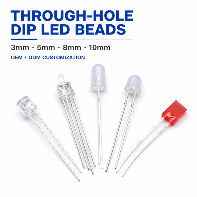 High Brightness 3mm 5mm 8mm 10mm DIP LED Diode Red Warm Cold White Light Through Hole LED Lamp Beads F3 F5 F8 F10 Custom OEM ODM