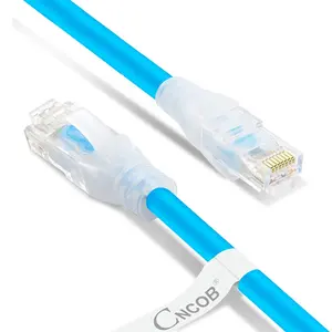 Cavo di rete 1FT 3FT 5FT 7FT 10FT 20FT 30FT 50FT rame UTP RJ45 CAT6A CAT6 cavo di toppa rotondo con stivali di plastica