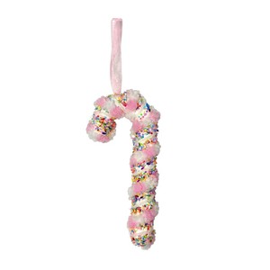 Pendentif Canne à <span class=keywords><strong>Sucre</strong></span> en Peluche et Ornement Scintillant pour Thème Bonbons Pastel Anniversaire Arbre de Noël - Product Image 5