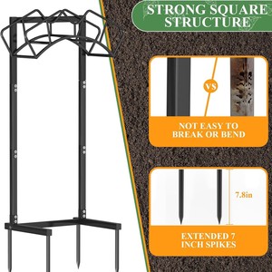 Garden Hose <b>Rack</b> 160 Ft Capacity Large Arc Frame Outdoor Water Pipe Holder Black Powder Coated - Product Image 3