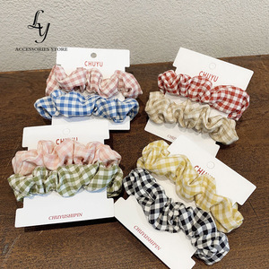 Fabric Scrunchie Hair Tie <b>Elastic</b> <b>Band</b> For Daily Use Random Color Mixing Style <b>Large</b> Intestine Part Number - Product Image 3