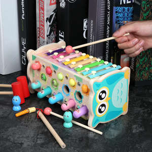 Gioco Educativo Montessori in Legno per Bambini: Gufo, Whack-a-Mole, Pesca, Xilofono, Ingranaggi, Busy Box - Product Image 5
