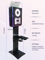 Photobooth DSLR avec lampe torche intégrée et anneau lumineux LED, photobooth portable en aluminium avec valise de transport pour événements de mariage