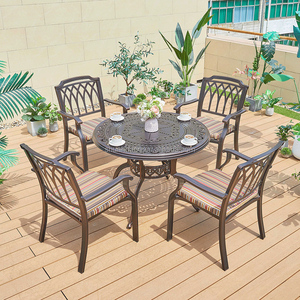 Conjunto <span class=keywords><strong>de</strong></span> Comedor Económico para Jardín con Mesa <span class=keywords><strong>y</strong></span> <span class=keywords><strong>Sillas</strong></span> <span class=keywords><strong>de</strong></span> Aluminio Fundido para Exteriores - Product Image 2