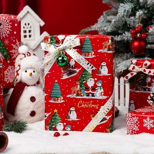 Christmas Wrapping <b>Paper</b> Red Double Side Wrapping <b>Paper</b> Cute Santa Claus Snowman Christmas Tree <b>pattern</b> wrapping <b>paper</b> - Product Image 1