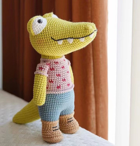 Tùy Chỉnh Dễ Thương Bé Món Quà Crochet Amigurumi Sang Trọng Cá Sấu 100% <span class=keywords><strong>Handmade</strong></span> Dệt Kim Đồ Chơi - Product Image 3