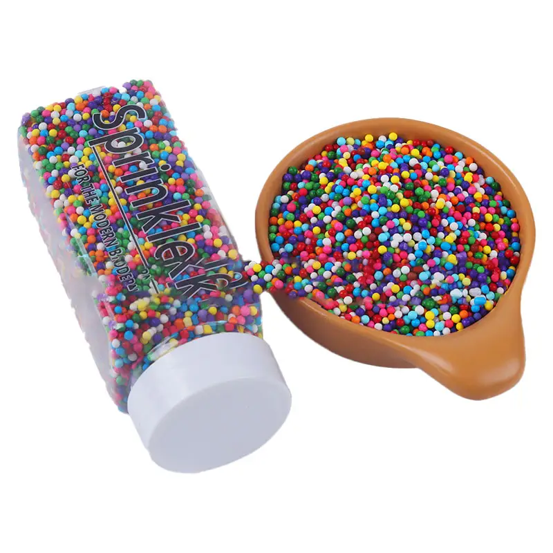 Cocosir Sugar Beads Pink Orange Pearlescent Glittered Silver Edible Bakery Cake Decorations Sugar Sprinkles