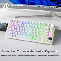 Teclado Mecánico para Juegos Attack Shark X820Ultra, Tres Modos, Estructura Gasket, Teclas Intercambiables en Caliente, Retroiluminación RGB, Plug and Play, 81 Teclas