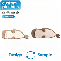 Coussin en peluche mignon en forme de loutre de mer couchée, doux, en forme d'animal, pour le sommeil, jouet, vente en gros, fabricant sur mesure, cadeau pour enfants