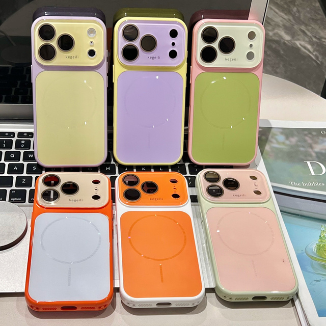 Original Neon Magnetic Phone case for iPhone 17 16 15 14 Pro Max Converted Sunflower Rainbow Gradient Dopa mine Laser back Cover