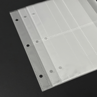 Carpeta de Archivo Transparente de Cuero, Tres Capas, 3 Orificios, Diseño de Cuatro Rejillas, Tamaño A5, Páginas Interiores de Doble Cara