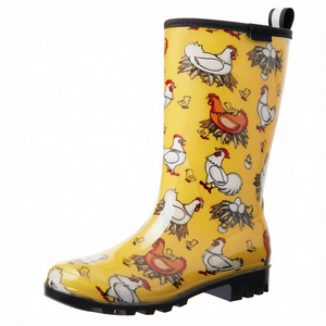 Bottes de pluie mi-mollet en PVC souple, imperméables et antidérapantes, camouflage été/hiver, pour jeunes hommes, chaussures de travail durables pour activités extérieures et chasse - Product Image 1